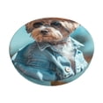 thumbnail image 1 of Lsque Stylish Dog in Denim Outfit Pattern Round Bar chair cushion covers Velvet Fabric Premium Comfort Protects from Scratches and Stains for 14-17 Inch Chair-14 inch, 1 of 7