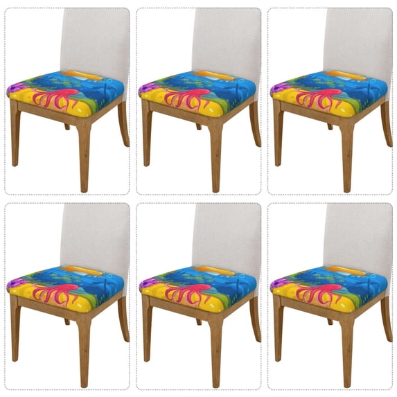 Lsque Submarine And Landscape Printed Square Couch Cushion Covers, Floral Sofa Cushion Covers Replacement, Stretch Couch Covers for Couch-16.9in