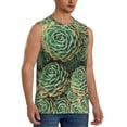 thumbnail image 1 of Lsque Succulents Print Men's Cotton Blend Sleeveless Muscle Shirts (S-3XL)- Moisture Wicking, Odor Protection, UPF 30+,X-Large, 1 of 8