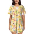 thumbnail image 1 of Lsque Summer Animals Women's Short-Sleeved Pajama Set - 2 Piece Soft and Lightweight Sleepwear Set-X-Large, 1 of 9