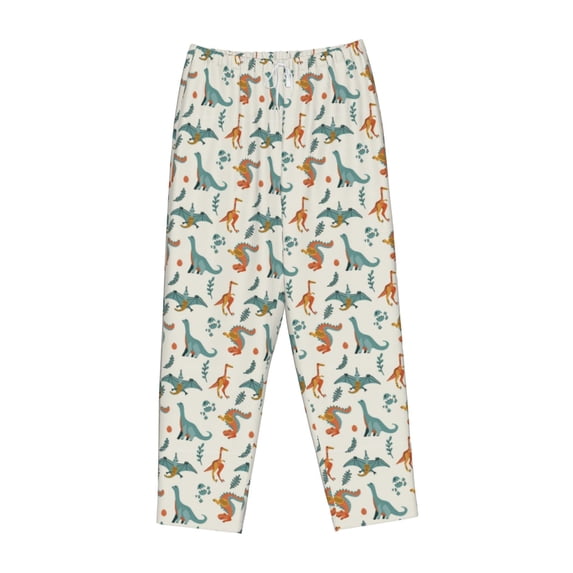 Lsque Summer Dinosaur Print Women's Pajama Pants, Lounge Pant - Comfortable Home Wear,Elastic Waistband, Stylish Design-XX-Large