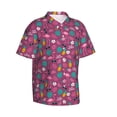 thumbnail image 1 of Lsque Summer Flamingo pattern Hawaiian Shirt for Men, Unisex Summer Beach Casual Short Sleeve Button Down Shirts-XX-Large, 1 of 9
