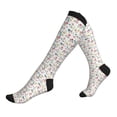 thumbnail image 1 of Lsque Summer Floral Pattern Sport Compression Socks for Men & Women 15-20 mmHg Knee High Nurse Pregnant Running Medical and Travel Athletic, 1 of 6