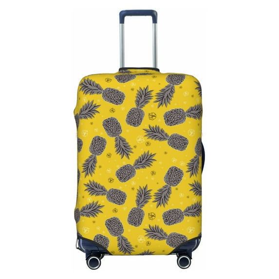 Lsque Summer Pineapple Printed Luggage Cover, Travel Luggage Protector,Scratch and Dirt Resistant, Fits 18-32 Inch Luggage - Small