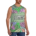 thumbnail image 1 of Lsque Summer Print Men's Cotton Blend Sleeveless Muscle Shirts (S-3XL)- Moisture Wicking, Odor Protection, UPF 30+,Large, 1 of 8