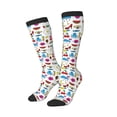 thumbnail image 1 of Lsque Summer Printed Crew Socks Men's Women's LightWeight Thin Casual Calf Socks ,Knee High Socks,Cotton Socks, 1 of 9