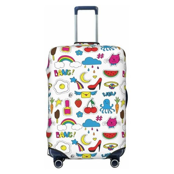 Lsque Summer Printed Luggage Cover, Travel Luggage Protector,Scratch and Dirt Resistant, Fits 18-32 Inch Luggage -