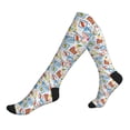 thumbnail image 1 of Lsque Summer Stamp Pattern Sport Compression Socks for Men & Women 15-20 mmHg Knee High Nurse Pregnant Running Medical and Travel Athletic, 1 of 6