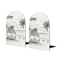 thumbnail image 1 of Lsque Summer Vacation Scene With Camping Van Printed Wood Bookends,Non-Skid Bookend for Shelves,Heavy Duty Support Bookends,Non-Slip Foam Pads for Office, Home, and Library,1 Pair, 1 of 8