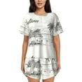 thumbnail image 1 of Lsque Summer Vacation Scene With Camping Van Women's Short-Sleeved Pajama Set - 2 Piece Soft and Lightweight Sleepwear Set-X-Large, 1 of 9