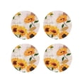 thumbnail image 1 of Lsque Sunflower 5 Pattern 4" Drink Coasters Set of 4, PVC Leather Absorbent Coasters, Table Coaster Set Decorative Coffee Cup Coasters Housewarming Gift -Round Shape, 1 of 6