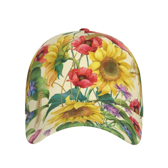 Lsque Sunflower Cornflower Baseball Cap Trucker Low Profile Hat Golf Dad Hat Adjustable Original Classic Unconstructed Plain Cap Men Women