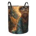 thumbnail image 1 of Lsque Sunflower Meditating Cat pattern Laundry Hamper Basket, Tall Woven Rope Hamper Basket for Clothes, Lightweight Storage Basket, Collapsible Waterproof-Small, 1 of 8