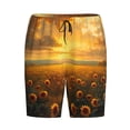 thumbnail image 1 of Lsque Sunflower Sunset Rainfall Mens Sleep Pajama Shorts,Short Pajama Pants, Cotton Ultra-Soft Knit-Large, 1 of 9