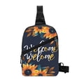 thumbnail image 1 of Lsque Sunflower Welcome A Pattern Chest Package – Foldable Waterproof Chest Bag with Adjustable Shoulder Strap, Double Zipper Compartments & D-Buckle Design, 1 of 7