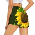 thumbnail image 1 of Lsque Sunflower3 Printed Women's Running Shorts with Liner Pockets,Elastic Quick Dry Workout Athletic Gym Yoga Shorts,Womens High Waist Shorts-X-Large, 1 of 9