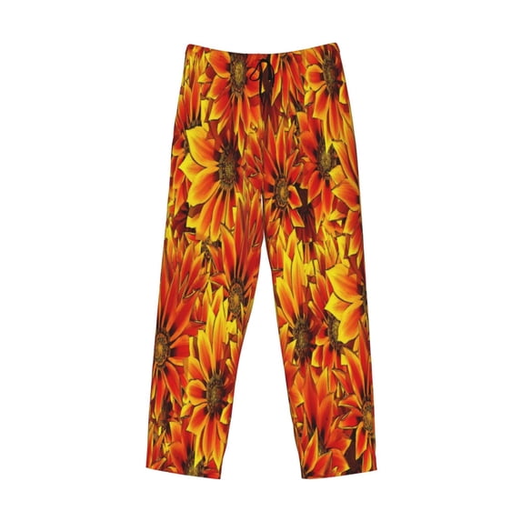 Lsque Sunflower4 Print Men's Pajama Pants, Lounge Pant - Comfortable Home Wear,Elastic Waistband, Stylish Design-X-Large