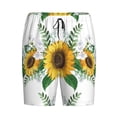 thumbnail image 1 of Lsque Sunflowers (2) Mens Sleep Pajama Shorts,Short Pajama Pants, Cotton Ultra-Soft Knit-4X-Large, 1 of 9