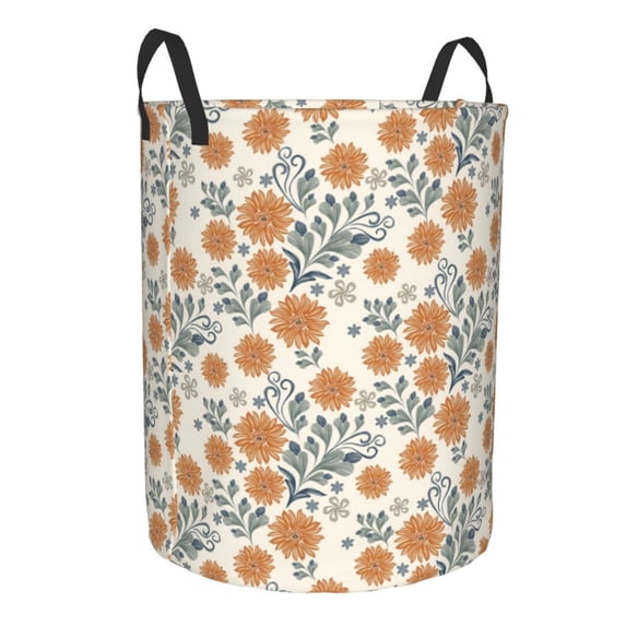 Lsque Sunflowers 5 pattern Laundry Hamper Basket, Tall Woven Rope Hamper Basket for Clothes, Lightweight Storage Basket, Collapsible Waterproof-Small