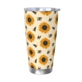 thumbnail image 1 of Lsque Sunflowers And Bee Pattern 20oz Car Cup with Lid and Straw, Insulated Coffee Cup with Straw Topper, Spill Proof Travel Coffee Mug, Stainless Steel Tumble-Without Straw, 1 of 8
