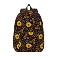 thumbnail image 1 of Lsque Sunflowers Leaves Pattern Canvas Daypack, Durable Backpack, High-quality Versatile Backpack,Vintage Compact Backpack-Small, 1 of 6