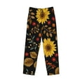 thumbnail image 1 of Lsque Sunflowers Leaves Print Men's Pajama Pants, Lounge Pant - Comfortable Home Wear,Elastic Waistband, Stylish Design-Small, 1 of 9