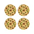 thumbnail image 1 of Lsque Sunflowers Pattern 4" Drink Coasters Set of 4, PVC Leather Absorbent Coasters, Table Coaster Set Decorative Coffee Cup Coasters Housewarming Gift -Round Shape, 1 of 6