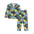 thumbnail image 1 of Lsque Sunflowers Pattern Long Sleeve Pajama Set for Women - Soft 2-Piece Sleepwear and Loungewear Set with Pockets, Comfy Nightwear-Medium, 1 of 7
