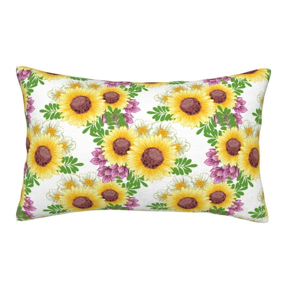 Lsque Sunflowers Pattern Pillow Case – Soft & Cozy Throw Pillow Cover, Hypoallergenic Cushion Case for Sleeping Women with Envelope Closure-16"x24"