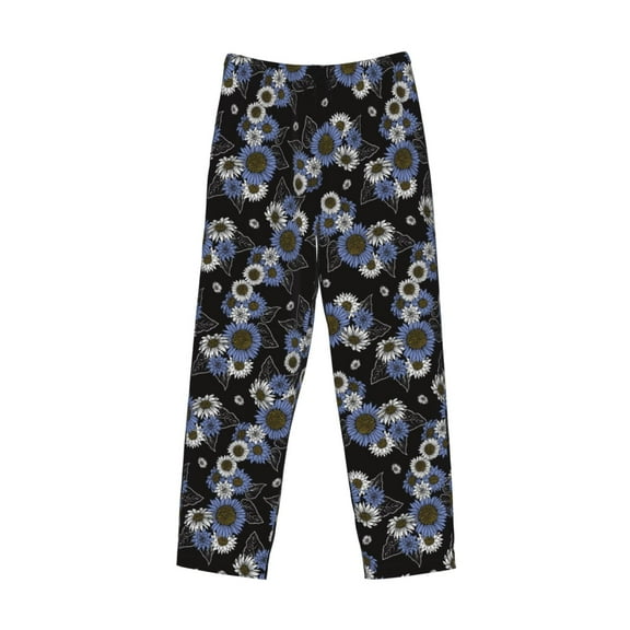 Lsque Sunflowers Print Men's Pajama Pants, Lounge Pant - Comfortable Home Wear,Elastic Waistband, Stylish Design-Large