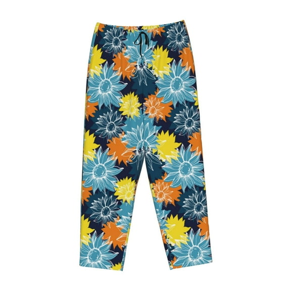 Lsque Sunflowers Print Women's Pajama Pants, Lounge Pant - Comfortable Home Wear,Elastic Waistband, Stylish Design-XX-Large