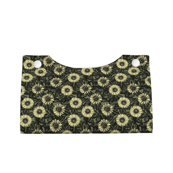 Lsque Sunflowers Printed Long Tissue Box Cover Holder, Facial Paper Organizer Dispenser,Triangle with Bottom Belt, PVC Leather Decorative Organizer