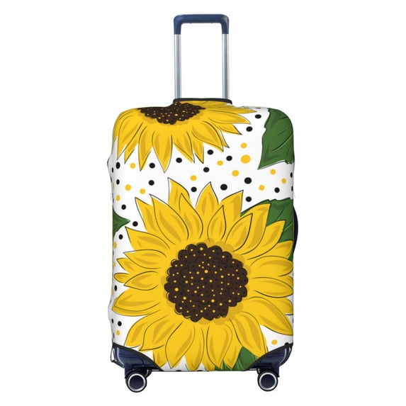 Lsque Sunflowers Printed Luggage Cover, Travel Luggage Protector,Scratch and Dirt Resistant, Fits 18-32 Inch Luggage - Small