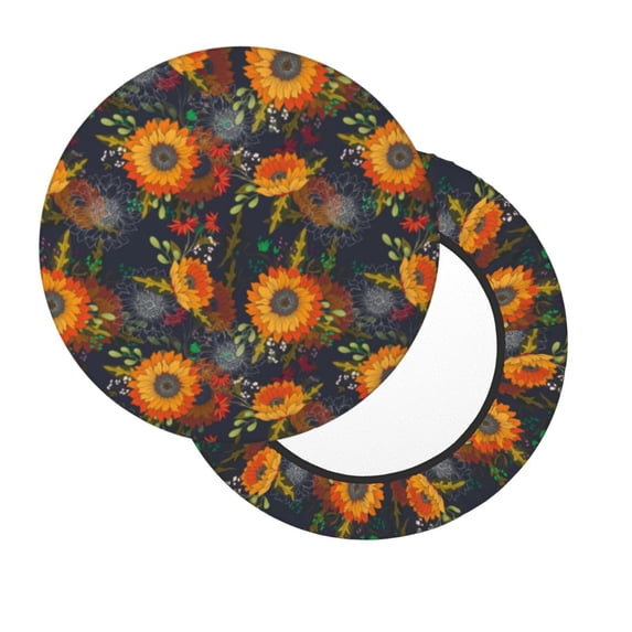 Lsque Sunflowers Round Bar chair cushion covers Velvet Fabric Premium Comfort Protects from Scratches and Stains for 14-17 Inch Chair- 13 inch