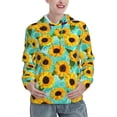 thumbnail image 1 of Lsque Sunflowers With Green Leaves Pattern Casual Women's Hoodie,Hooded Sweatshirt with Kangaroo Pocket,Pullover Hoodie with Eye-catching Drawstrings-X-Large, 1 of 7