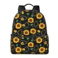 thumbnail image 1 of Lsque Sunflowers3 Pattern Backpack – School Travel Canvas Daypack with Ergonomic Padded Straps, Multiple Compartments & Leather Handle, 1 of 5