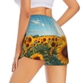 thumbnail image 1 of Lsque Sunlit Sunflower Field Printed Women's Running Shorts with Liner Pockets,Elastic Quick Dry Workout Athletic Gym Yoga Shorts,Womens High Waist Shorts-X-Large, 1 of 9