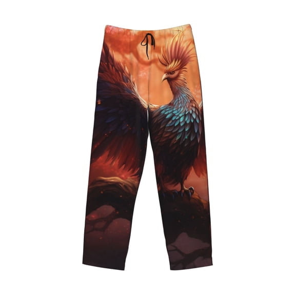 Lsque Sunset Blossoms Phoenix Perch Print Men's Pajama Pants, Lounge Pant - Comfortable Home Wear,Elastic Waistband, Stylish Design-Medium