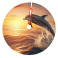 thumbnail image 1 of Lsque Sunset Dancing Dolphin A Print Christmas Tree Skirt, Tree Skirt with Ties or Velcro, Perfect for Holiday Decorations, Halloween, and New Year-30", 1 of 7