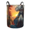 thumbnail image 1 of Lsque Sunset Meditating Bichon Frise pattern Laundry Hamper Basket, Tall Woven Rope Hamper Basket for Clothes, Lightweight Storage Basket, Collapsible Waterproof-Medium, 1 of 8