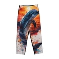 thumbnail image 1 of Lsque Sunset Ocean Watercolor Dolphin Print Women's Pajama Pants, Lounge Pant - Comfortable Home Wear,Elastic Waistband, Stylish Design-Small, 1 of 9