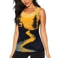 thumbnail image 1 of Lsque Sunset River Pine Trees Printed Workout Tank Tops for Women, Athletic Sports Tank Tops, Compression Sleeveless Dry Fit Shirts,Sleeveless Yoga Shirt-Medium, 1 of 9
