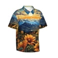 thumbnail image 1 of Lsque Sunset Sky Sunflower pattern Hawaiian Shirt for Men, Unisex Summer Beach Casual Short Sleeve Button Down Shirts-Medium, 1 of 9