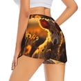 thumbnail image 1 of Lsque Sunset Sunflower Cow Printed Women's Running Shorts with Liner Pockets,Elastic Quick Dry Workout Athletic Gym Yoga Shorts,Womens High Waist Shorts-Small, 1 of 9