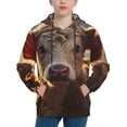 thumbnail image 1 of Lsque Sunset Sunflower Small Cow Patten Youth Hoodie Sweatshirt Pullover with Kangaroo Pocket Boys and Girls Hoodie Warm Hoodie for Kids-X-Large, 1 of 6
