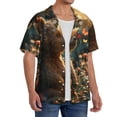 thumbnail image 1 of Lsque Sunshine Butterfly Flower Bear print Men's Cuban Collar Short Sleeve Shirt Summer Beachwear Casual Button Down Fashionable Vacation Leisure Shirt-Large, 1 of 7