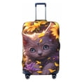 thumbnail image 1 of Lsque Sunshine Cute Cat Sunflower Printed Luggage Cover, Travel Luggage Protector,Scratch and Dirt Resistant, Fits 18-32 Inch Luggage - Small, 1 of 9