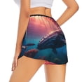 thumbnail image 1 of Lsque Sunshine Ocean Whale Printed Women's Running Shorts with Liner Pockets,Elastic Quick Dry Workout Athletic Gym Yoga Shorts,Womens High Waist Shorts-X-Large, 1 of 9