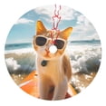 thumbnail image 1 of Lsque Surfing Cat Sun Print Christmas Tree Skirt, Tree Skirt with Ties or Velcro, Perfect for Holiday Decorations, Halloween, and New Year-36", 1 of 7