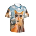 thumbnail image 1 of Lsque Surfing Cat Sun pattern Hawaiian Shirt for Men, Unisex Summer Beach Casual Short Sleeve Button Down Shirts-XX-Large, 1 of 9